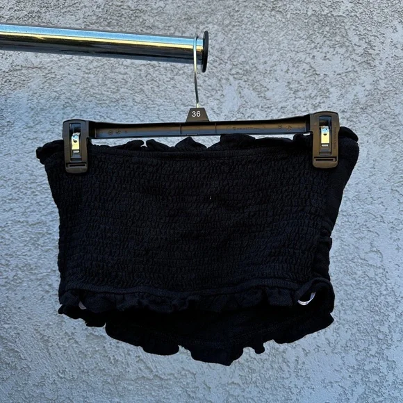 Black Ruffle Tube Top - Picture 3 of 4